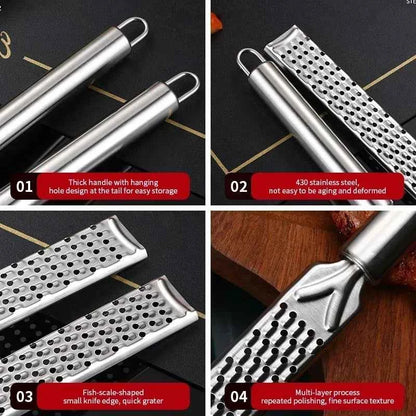 Stainless Steel Long Handle Cheese Grater Cheese Scrubber Lemon Chocolate Scraping Tool Home Kitchen Accessories