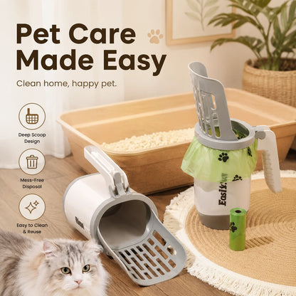 Cat Litter Scoop with Integrated Waste Bin
