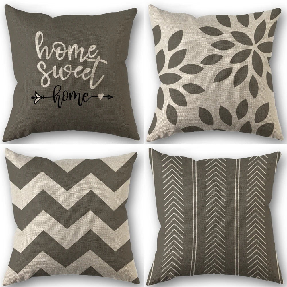 4-Piece Linen Square Cushion Cover Set
