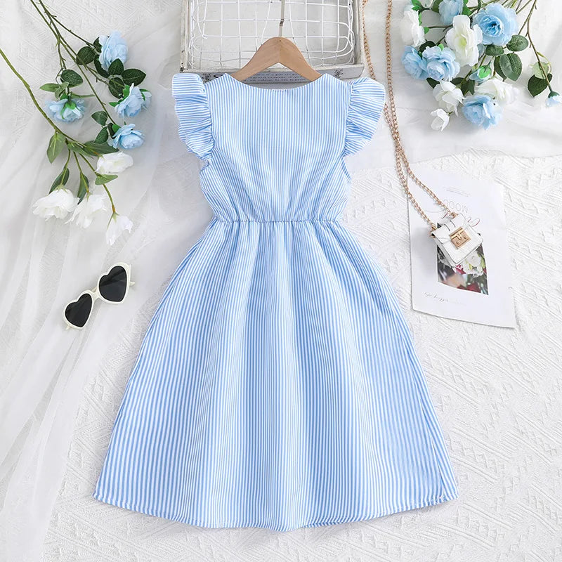Kids Dress For Girls 8-12 Years Summer Girls Dopamine Dress Graduation Birthday Party Event Fresh Sweet Style Girls Dress