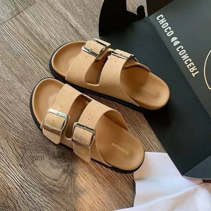 Women's Slippers and Ladies Sandals Orthopedic Shoes Outside Summer 2025 Thick Slides Open Toe Rubber Pink Platform Original B F