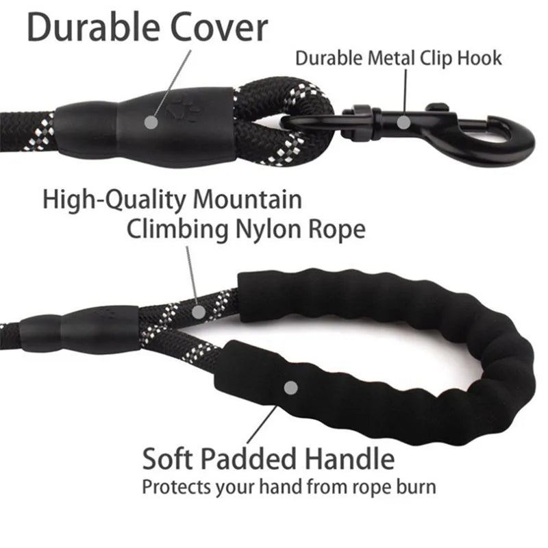 Heavy-Duty Reflective Dog Leash with Padded Handle