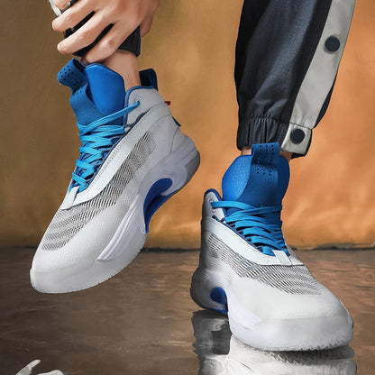 Men Basketball Shoes Breathable Outdoor Mesh Sports Shoes 2025 New Anti Slip Rebound Flat Basketball Boots for Men