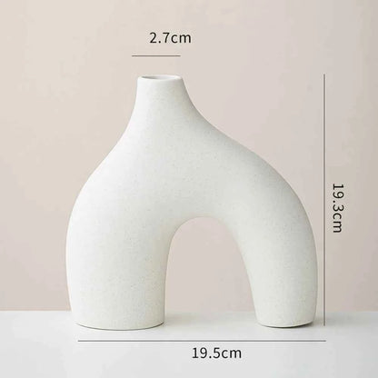 White Vase Home Decor Set of 3 Modern Vase for Table Decor, Nordic Flower Ceramic Vases for Bookshelf,  Entry Way, Dining Desk