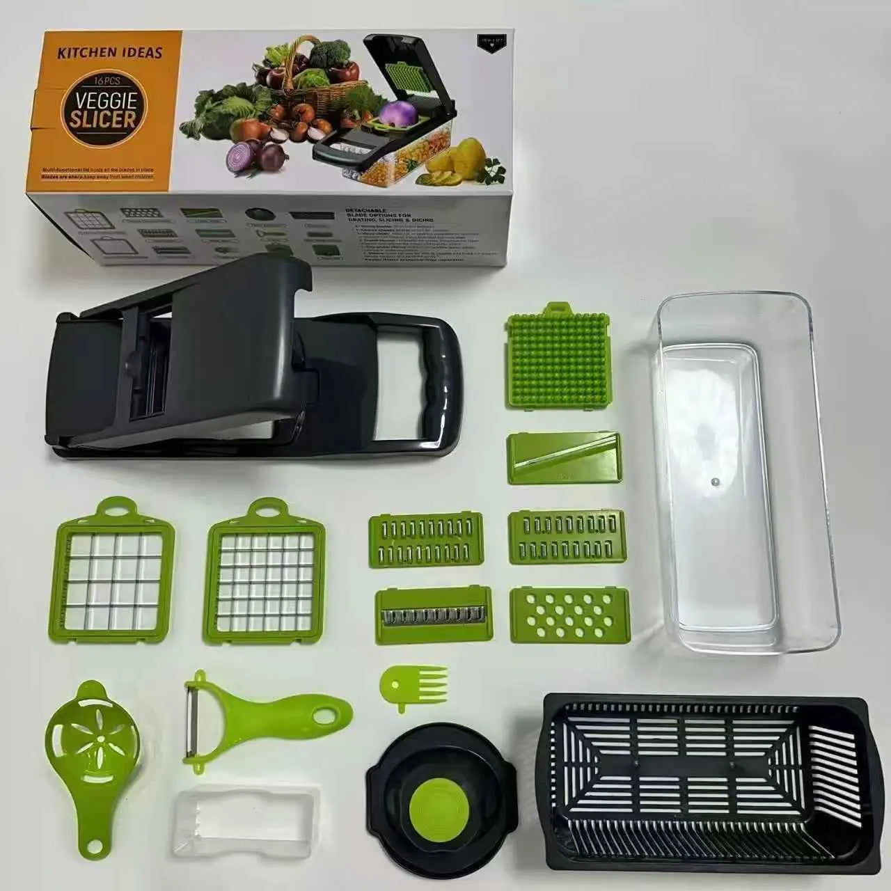 Multifunctional Vegetable Chopper Handle Food Grate Food Chopper Vegetable Slicer Dicer Cut 14/16 in 1 Kitchen Items Cocina