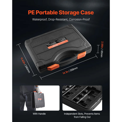 Torx Bit Socket and External Torx Socket Set 60-Piece T6-T70 TT6-TT70 TP8-TP60 E4-E24 S2 Alloy Steel and Cr-V Steel