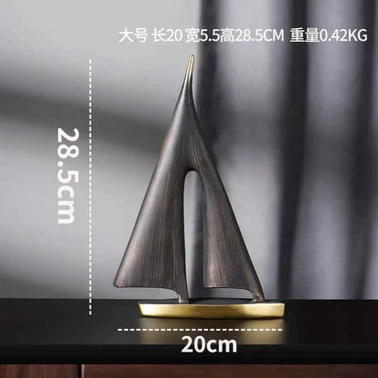 Smooth Sailing Sailboat Home Decor Ornament Living Room Decoration Bedroom Desktop Decoration Resin Craft Gift