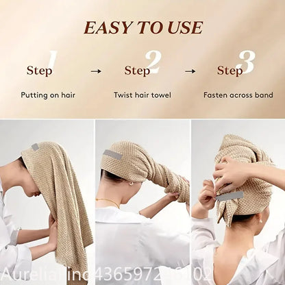 Extra Large Microfiber Quick Dry Hair Towel Wrap Turban Ultra Absorbent Soft