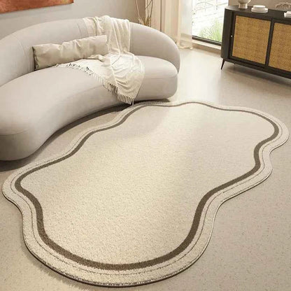 Cream Style Irregular Carpet Minimalist Bedroom Rugs Living Room Lounge Non-Slip Home Decorative Comfortable Soft Floor Mats