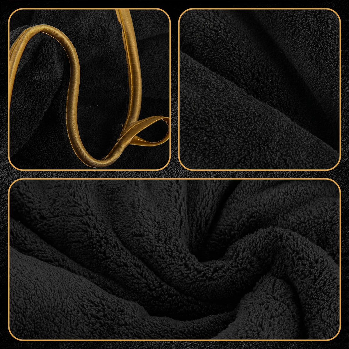 4-Piece Bath Towel Set, Gold-Edged S Solid Color Bath Towel