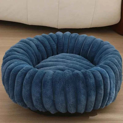 Round Bed for Dog Bed Mats Super Soft Cat Bed Long Plush for Medium Dog House Winter Warm Sleeping Dog House Supplies 40-70cm