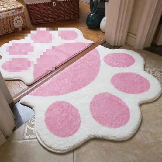 Cat paw pad soft and wear-resistant children's room foot pad cartoon bathroom absorbent floor pad imitation cashmere