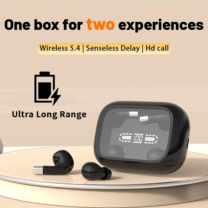 2-in-1 Wireless Earbuds – Sleep & Sport, HiFi 4D Bass, Noise Reduction, Ultra Long Battery