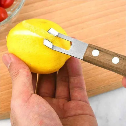 1PC Lemon Peeler Corrosion-resistant Fruit Peeler Eco-friendly Rust-proof Wood Handle Kitchen Tool Paring Knife Kitchen Gadgets