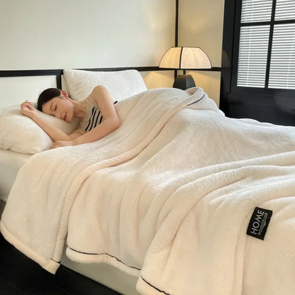 2024 new class A comfortable cotton velvet plush light luxury blanket warm soft and comfortable milk velvet