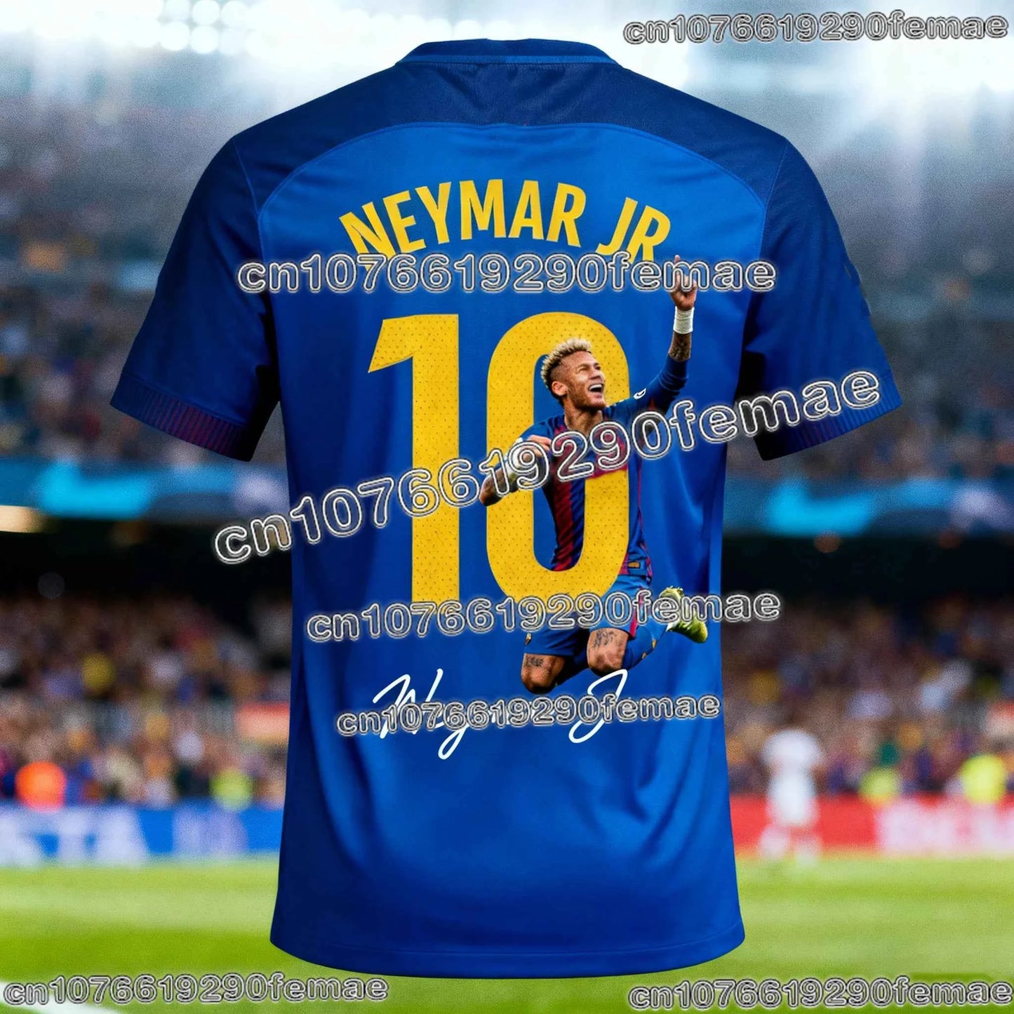 Trendy Neymar Special Edition Soccer Jersey Short Sleeve Men Women Kids Outdoor Training Top Quick Dry Breathable Sportswear