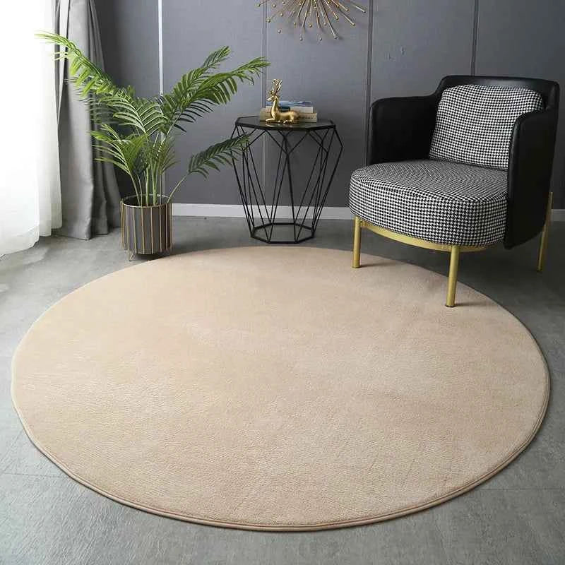 Round Thickened Coral Velvet Carpet Soft Bedroom Mats Bed Full Living Room Rugs Tatami Mat Computer Desk Balcony  Blanket