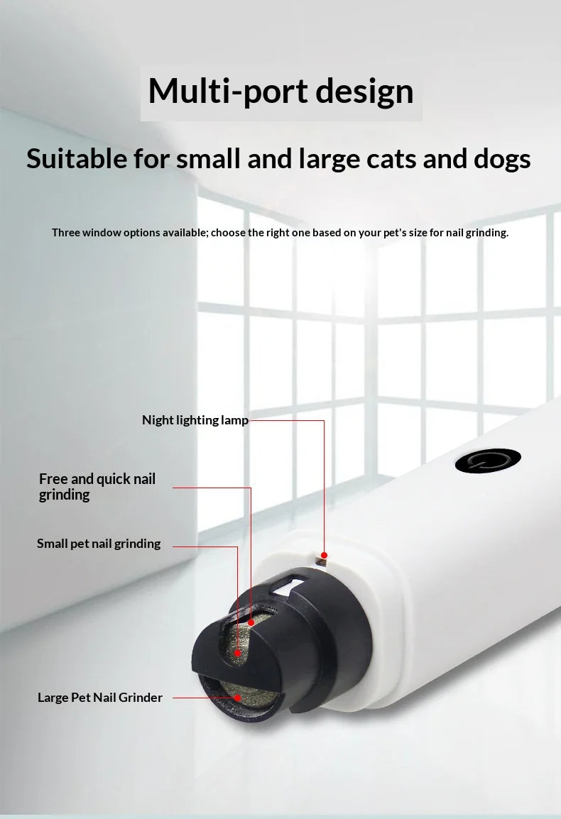 Quiet Electric Nail Grinder with LED Light & Safety Guard