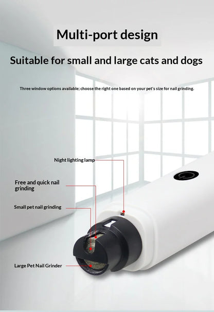 Quiet Electric Nail Grinder with LED Light & Safety Guard