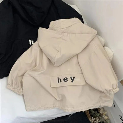 Kids Hooded Zipper Jacket, Spring Autumn Cartoon Print