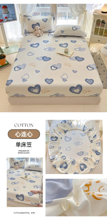 Fashion Flower Print Fitted Sheet, 100% Cotton