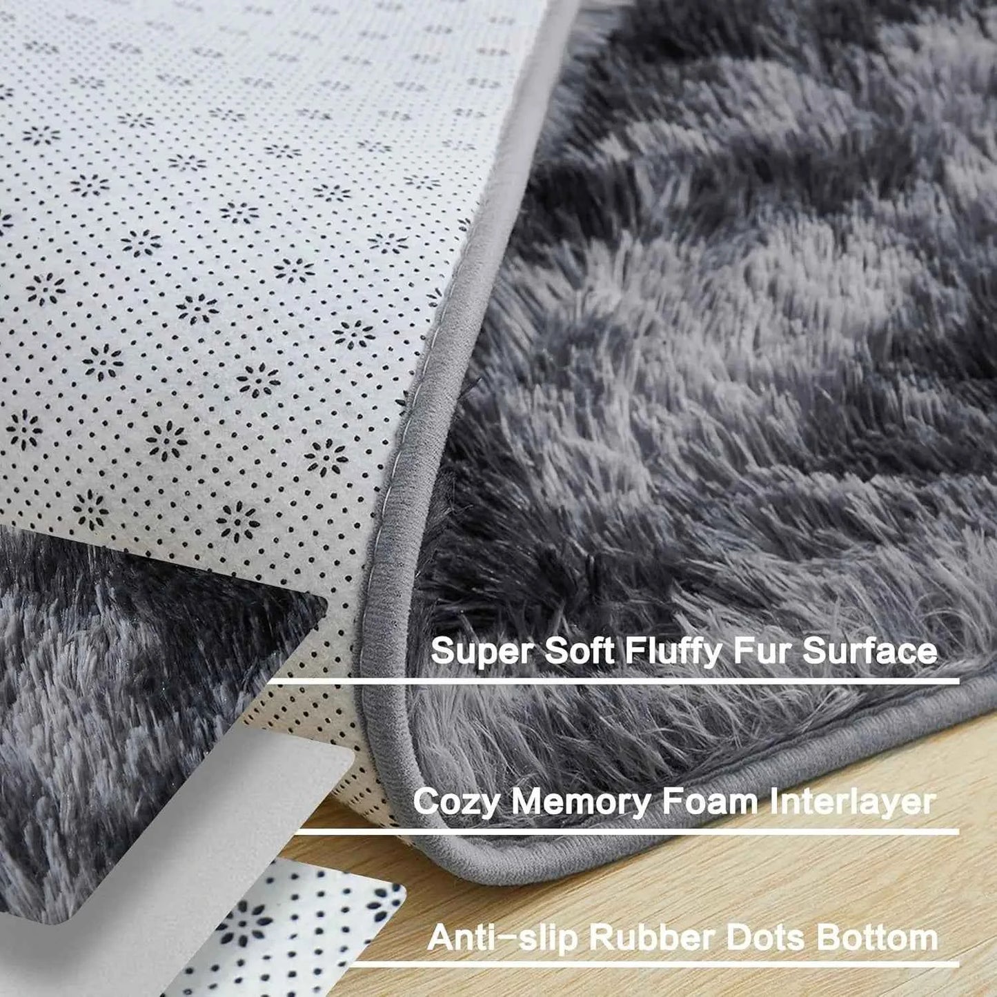 Long Plush Carpet For Living Room Sofa Area Rugs Modern Ultra-Soft Fluffy Floor Mat Kids Bedroom Bedside Rugs Home Decor Gray