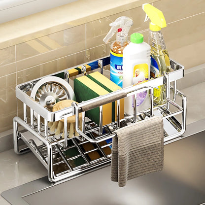 Large Capacity Stainless Steel Sink Drying Rack, Rust-Resistant and Nail-Free