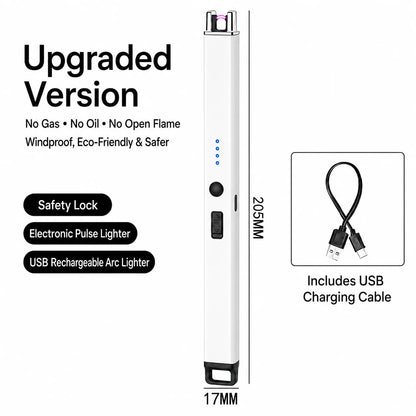 Electric Arc Candle Lighter – USB Rechargeable, Windproof Flameless Plasma, Long Reach & LED Display