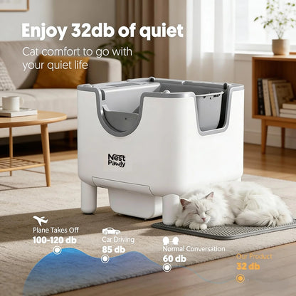 Self-Cleaning Automatic Cat Litter Box, Open Top