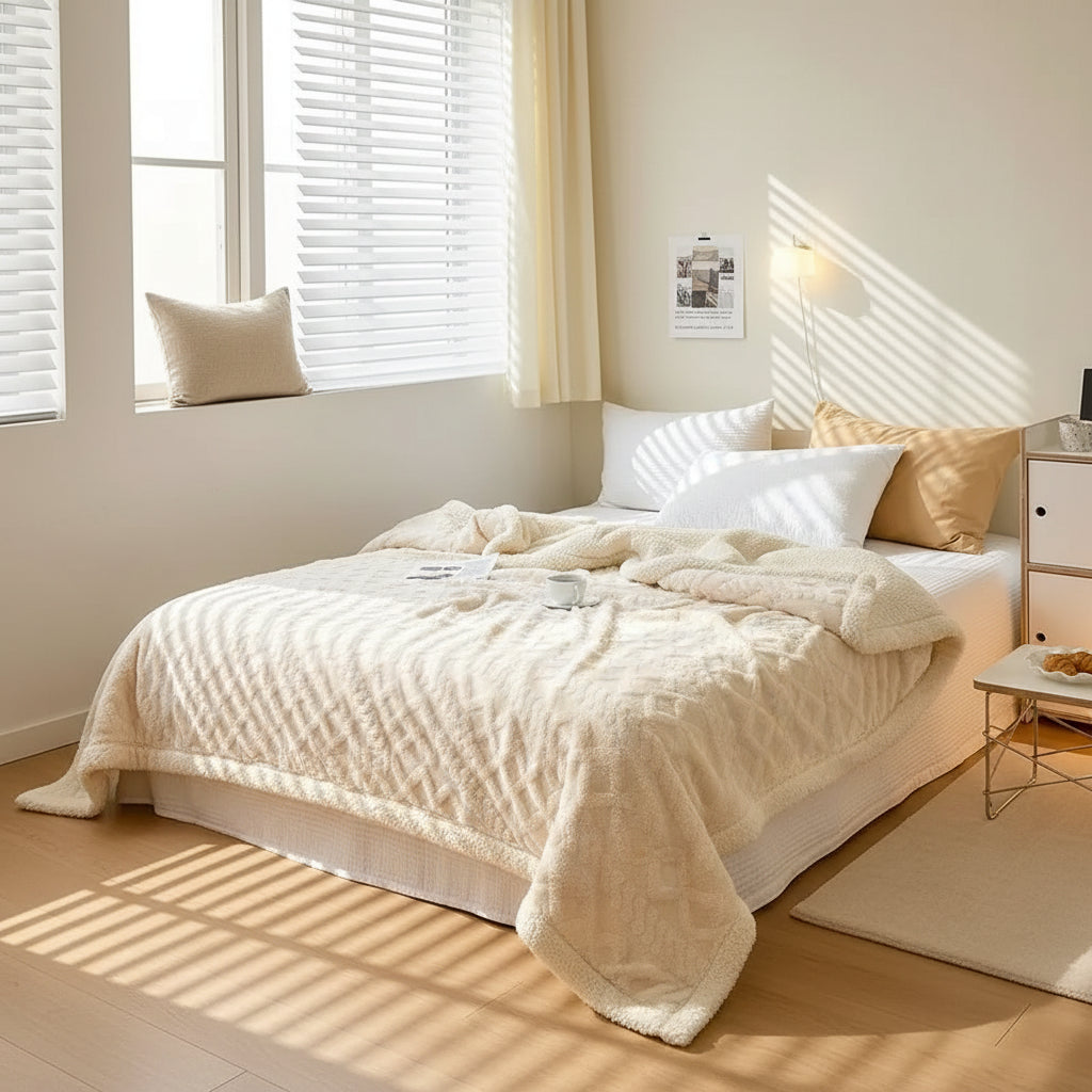 Tafu Flannel Double-layer Blanket Thick Sofa Office Nap Cover Blankets Student Dormitory Bed Sheets Air Conditioning Blankets