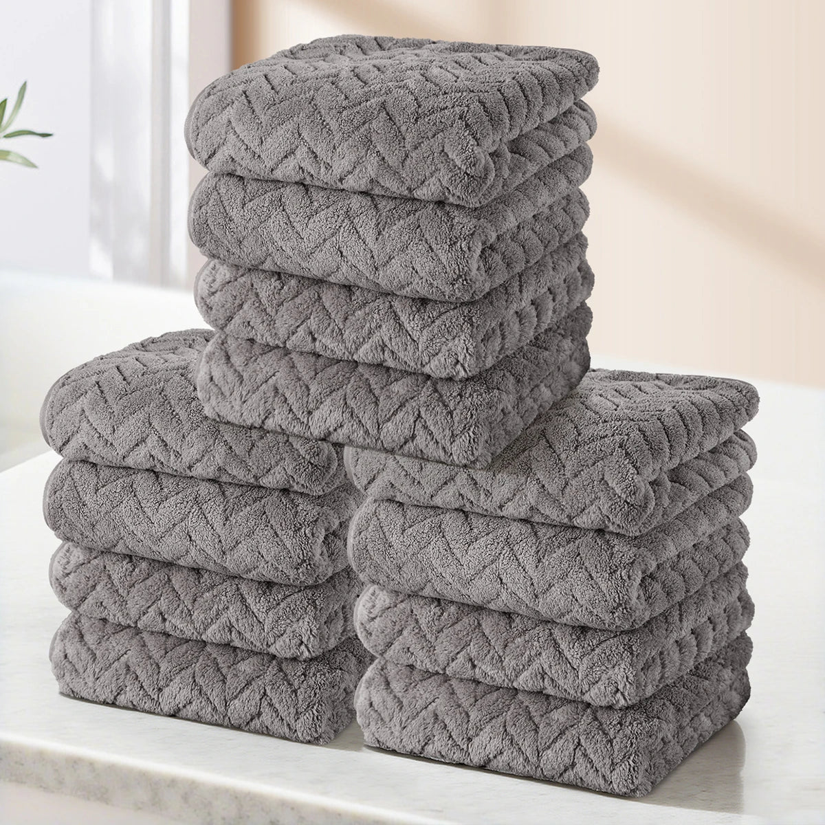 Luxury Towel Set 35x75cm Ultrafine Fiber High Absorbency Quick Dry Towels