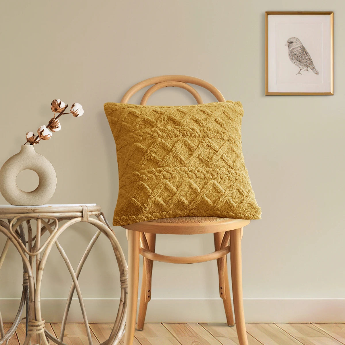 Double-Sided Jacquard Plush Cushion Cover