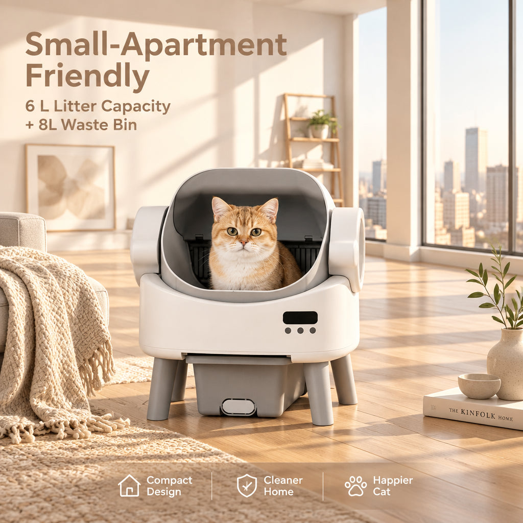 Automatic Self-Cleaning Cat Litter Box – White