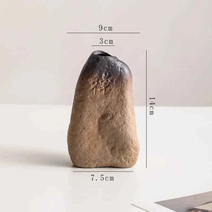 Creative Irregular Stone Shape Ceramic Vase Flowers Plant Potted Hydroponics Mini Vase Interior Aesthetics Home Decoration Gifts
