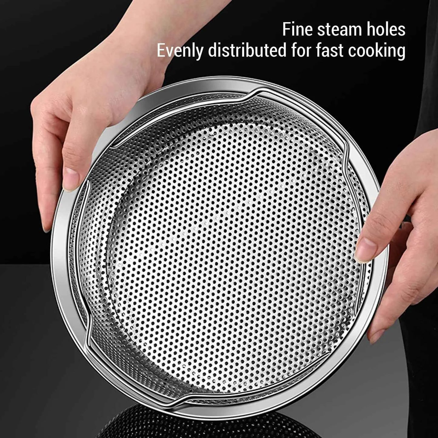 Stainless Steel Steam Basket With Foldable Handle Colander Steam Insert For Oven Electric Rice Cooker Pot Fryers Cookware