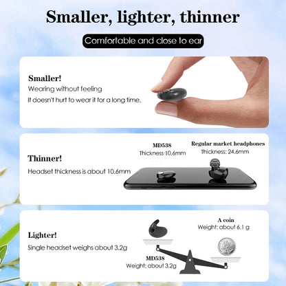 SK Ultra-Thin Sleep Headphones – Bluetooth 5.3, Invisible In-Ear, Waterproof, Sport & Sleep