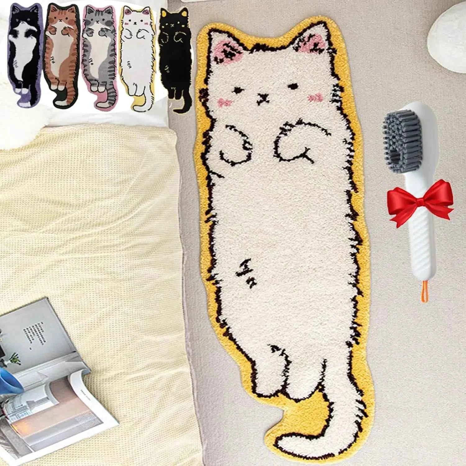 VIKAMA Cartoon Cat Patterned Carpet Home Decor. Provides Warmth For The Living Room And Bedroom Bedside. Non-Slip And Dirt-Proof