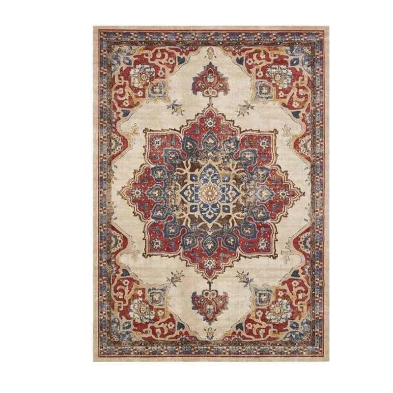 VIKAMA Washable Foldable Imitation Cashmere Carpet Entry Door Mat Persian Retro Style Living Room Bedroom Bed Soft Mat