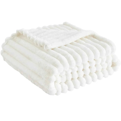 Striped Flannel Blankets For Beds Solid Pink Blue Color Soft Warm Mink Throw Sofa Cover Bedspread Beach Airplane Travel Blankets