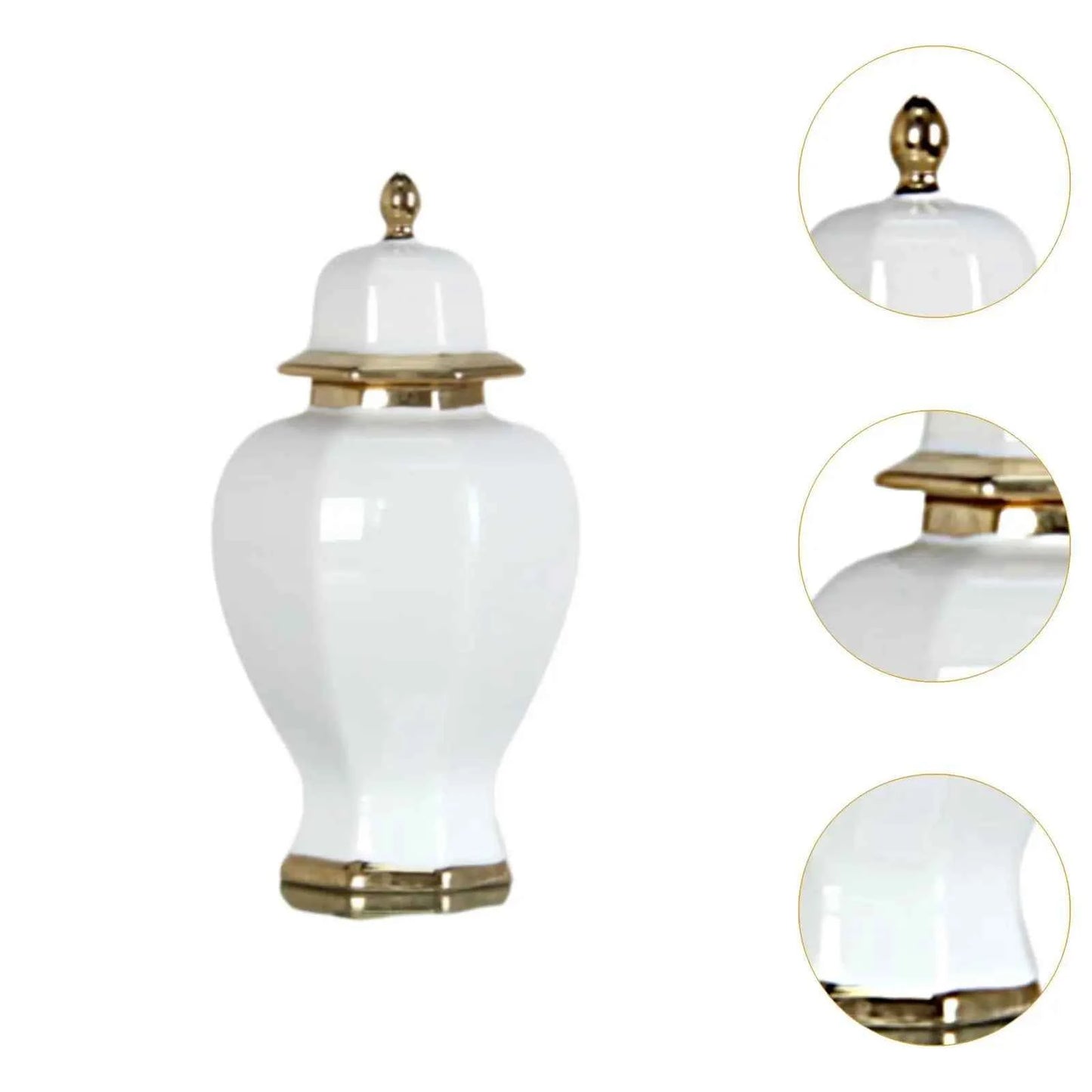 Ceramic Vase Modern Ceramic Ginger Jar with Lid for Shop Window Bedroom Cafe