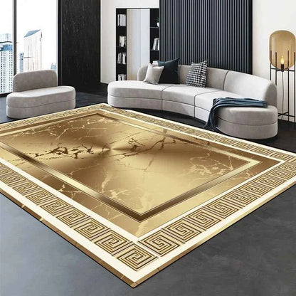 Modern Golden Luxury Carpet Large Living Room Decoration Home Rugs Non-slip Bedroom Mat Customizable Coffee Table Lounge Rugs