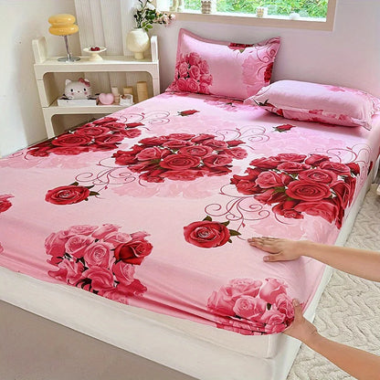 3-Piece Print Bedding Set with Fitted Sheet
