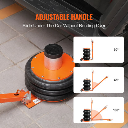 Air Jack 3/5 Ton Pneumatic Lifting Jack with Heightened Column Adjustable Handle Thick Rubber Pad for Sedan SUV Pickup