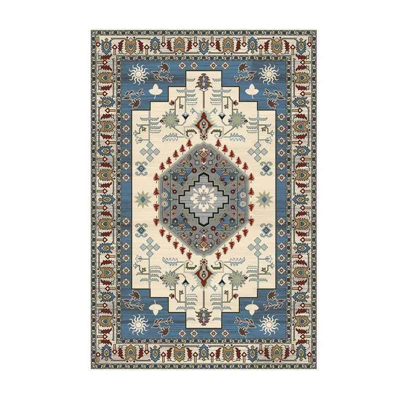 VIKAMA Washable Foldable Imitation Cashmere Carpet Entry Door Mat Persian Retro Style Living Room Bedroom Bed Soft Mat