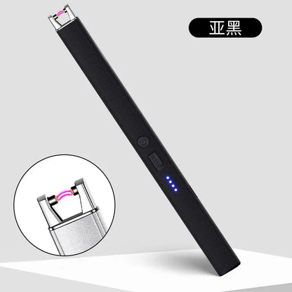 Windproof USB Electric Lighter with Safety Lock & LED Battery Display