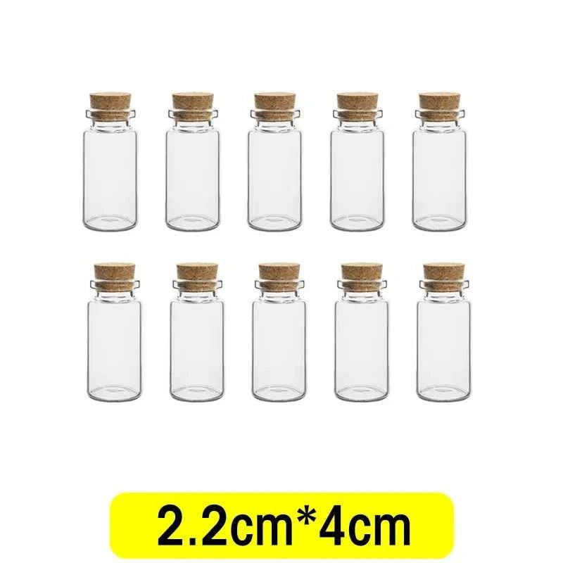 Small Glass Bottles with Cork Tiny Empty Glass Jars Craft Art Vials Transparent Wishing Bottles Birthday Wedding Party Favors
