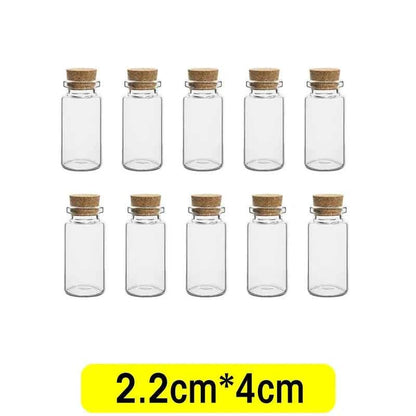 Small Glass Bottles with Cork Tiny Empty Glass Jars Craft Art Vials Transparent Wishing Bottles Birthday Wedding Party Favors