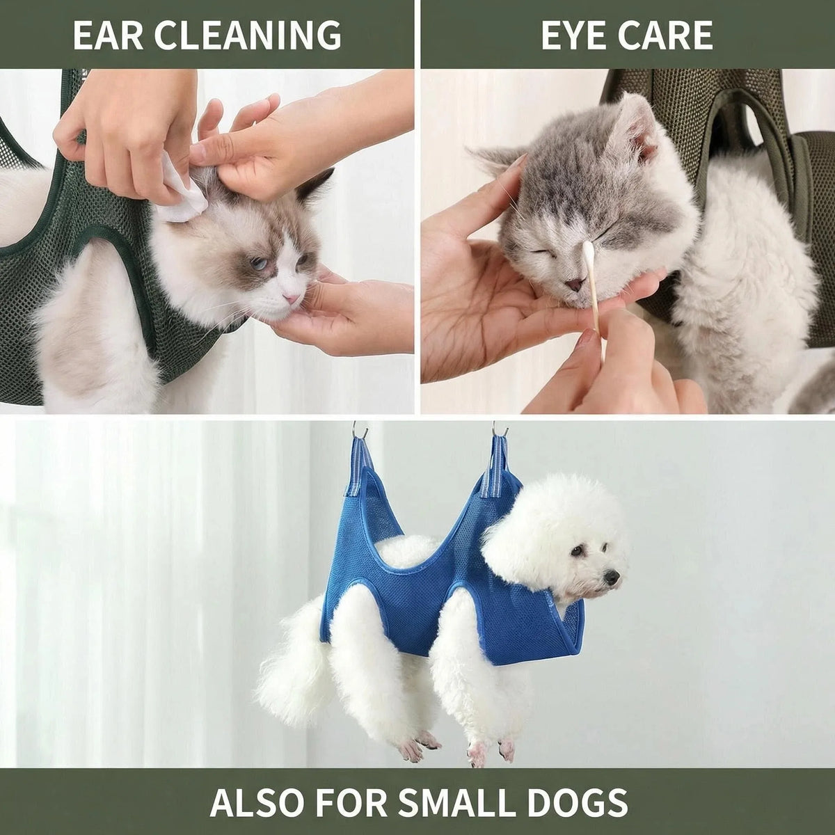 Adjustable Cat Grooming Hammock & Restraint Bag