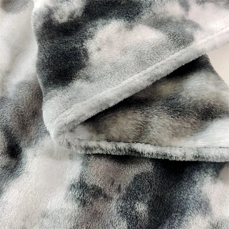 Gradient Bubble Fleece Throw Blanket Cozy Soft Plush Multipurpose Nap Blanket for Bedroom Sofa Faux Rabbit Fur Travel Blankets