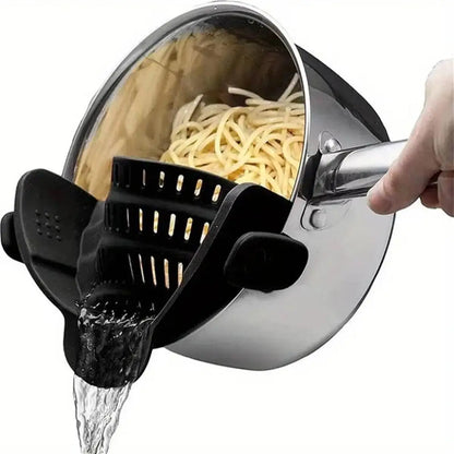 Adjustable Clip-On Pot Strainer – Universal Drain Strainer for Pots, Pans & Bowls